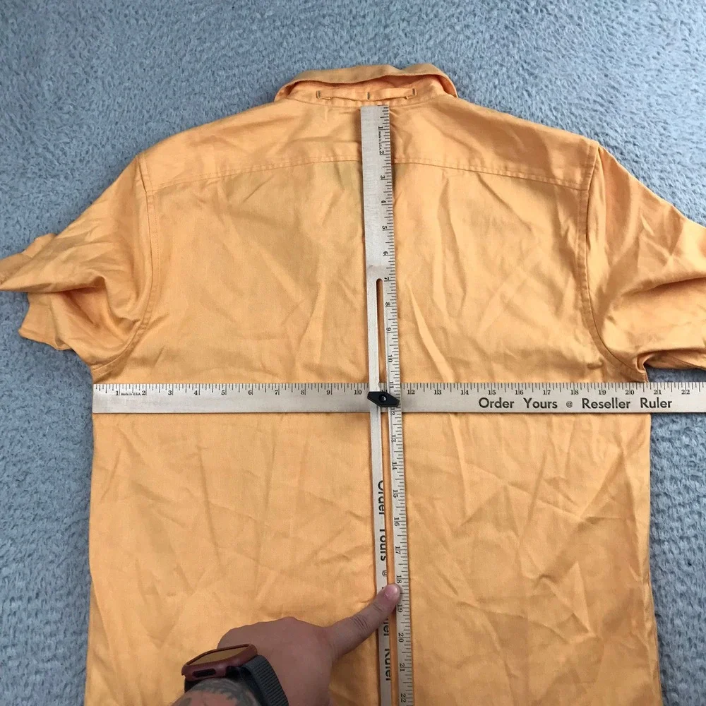 Banana Republic Button Up Shirt Mens S Orange Standard Fit Short Sleeve NEW